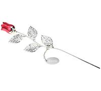 Go Find A Gift Personalised Engraved Silver Plated Pink Rose with personalised tag length 32cm valentines birthdays anniversaries