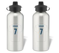 Go Find A Gift Personalised Football Shirt Design Aluminium Water Bottle for Leeds United FC fans - 600ml - Silver Bottle