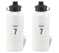 Go Find A Gift Personalised Football Shirt Design Aluminium Water Bottle for Leeds United FC fans - 600ml - White Bottle