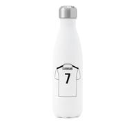 Go Find A Gift Personalised Football Shirt Design Insulated Water Bottle for Derby County supporters, 500ml capacity - White - Stainless Steel - Great for Derby County fans