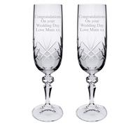 Go Find A Gift Personalised Pair of Crystal Glass Champagne Flutes 180ml in Presentation Box