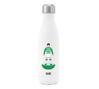 Go Find A Gift Personalised Player Figure Insulated Water Bottle for Celtic supporters, 500ml capacity - White - Stainless Steel - Great for Celtic fans