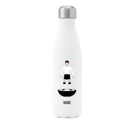 Go Find A Gift Personalised Player Figure Insulated Water Bottle for Derby County supporters, 500ml capacity - White - Stainless Steel - Great for Derby County fans