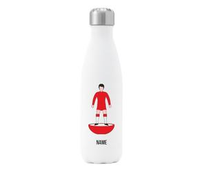Go Find A Gift Personalised Player Figure Insulated Water Bottle for Liverpool supporters, 500ml capacity - White - Stainless Steel - Great for Reds fans