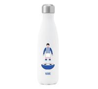 Go Find A Gift Personalised Player Figure Insulated Water Bottle for Sheffield Wednesday supporters, 500ml capacity - White - Stainless Steel - Great for Owls fans