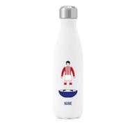 Go Find A Gift Personalised Player Figure Insulated Water Bottle for Stoke City supporters, 500ml capacity - White - Stainless Steel - Great for Stoke fans