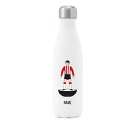 Go Find A Gift Personalised Player Figure Insulated Water Bottle for Sunderland supporters, 500ml capacity - White - Stainless Steel - Great for Black Cats fans