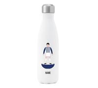 Go Find A Gift Personalised Player Figure Insulated Water Bottle for West Bromwich Albion supporters, 500ml capacity - White - Stainless Steel - Great for Baggies fans