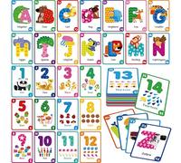 Go Fish Card Game, 80 Alphabet & Number Cards Oversize ABC 123 Memory Matching Game for Kids Learning, Party Game, Family Gathering, Game Night, Classroom Activities