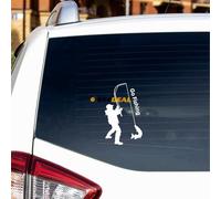 Go Fishing Sticker Decal Vinyl Fishing Man - 2 Pack White 20.3cm - for Car Boat Laptop Cup No Background Die-Cut