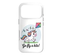 Go fly a kite! Cute Happy Unicorn Flying Kite Case for iPhone 17 Pro