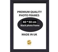 Go Frames 40x50cm Black Poster Frame - Wooden Frames - Large Black Picture Frames - Perfect For Jigsaw puzzles Black Frame