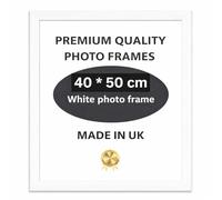 Go Frames 40x50cm OAK Poster Frame - Wooden Frames - Large white Picture Frames - Perfect For Jigsaw puzzles Black Frame (White)