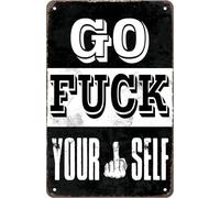 Go Fuck Yourself Vintage Metal Aluminum Tin Sign Door Signs Exterior Home Cave Garage bar Country Poster Club Wall Plaque Decoration Retro Aluminum Sign 8x12 Inch