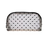 Go Gadgets Love Heart Flocking Mesh Makeup Bag Storage Bag Student Multifunctional Large Capacity Portable Breathable Bag with Zip Cyberskin Extensions, c, standard size