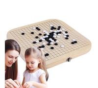 Go Game Board - Traditional Wooden Go Board with Stones, Foldable Portable Design | Classic Strategy Game Set for Adults and Beginner-friendly Travel Set E
