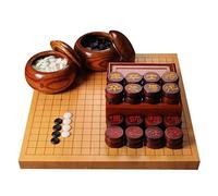 Go Game Chinese Chess Set Chinese Weiqi Two-sided Board 19 x 19 Double Convex Cloud Pieces(Old pieces)