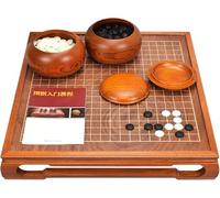 Go Game Set with Wooden Table, 19x19 Grid Board, 361 Stones, 2-Player Chinese Strategy Board Game for Adults