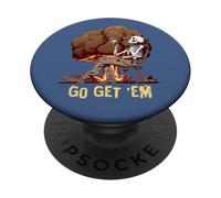 Go Get Em Bonesy Skeleton Nuke Mushroom Sarcastic Snarky PopSockets Adhesive PopGrip