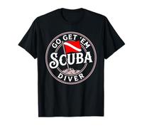 Go Get Em Diver Scuba Flag Funny Diving Pun T-Shirt