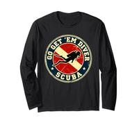 Go Get Em Diver Scuba Flag Pun Long Sleeve T-Shirt