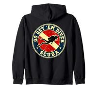 Go Get Em Diver Scuba Flag Pun Zip Hoodie