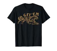 Go Get 'Em Tiger Vintage Distressed Graphic Men Women Trendy T-Shirt