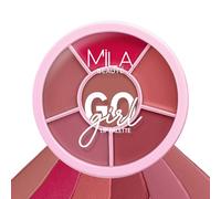 Go Girl Lip Palette with 6 Pigmented Shades I Creamy Matte Finish I Hydrating Formula of Pomegranate Extract & Hyaluronic Acid I Travel Friendly Lip Palette - FOREVER PINKS & BERRIES