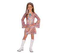 Go Go Girl Costume Kids 70s 60s Fancy Dress Hippie Hippy Outfit Girls