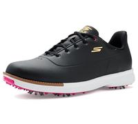 Skechers Women's Jasmine Spiked Waterproof Golf Shoe Sneaker, Black Pink, 8