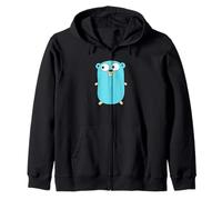 Go Gopher Tee - Fun and Iconic Developer GO lang Logo Design Zip Hoodie