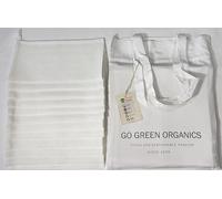 GO GREEN ORGANICS, Organic Cotton Kitchen Towels with Loop - (Pack of 12) 12x12 Inches - Ultra Absorbent,Durable,Machine Washable - Multipurpose Towels for Kitchen,Bathroom,Dishwashing,Cleaning-White