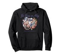 Go Grey in May Brain Tumor Awareness Floral Bow Pullover Hoodie