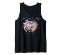 Go Grey in May Brain Tumor Awareness Floral Bow Tank Top