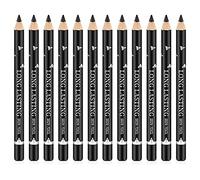 Go Ho 12 PCS Black Eyebrow Eyeliner Pencil Set, Waterproof Eyebrow Pencil,Long-lasting Sweat-proof Eyeliner Makeup Brow Tint Pen（Black）
