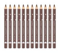 Go Ho 12 PCS Brown Eyebrow Eyeliner Pencil, Waterproof Eyebrow Pencil,Long-lasting Sweat-proof Eyeliner Makeup Brow Tint Pen（ Medium Brown）