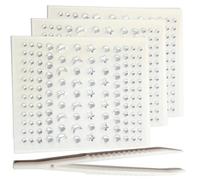 Go Ho 3 Sheets of Self Adhesive Face/Hair Gems Rhinestones,Face Glitter Eye Gems Diamonds Rhinestones Crystals Hair Jewels Stick on Face Jewels for Festival,Pearl White
