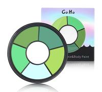 Go Ho 6 Colors Green Face Body Paint,Cream Washable Formula Face Painting for Halloween Cosplay,Body Paint FX Makeup Palette,Professional Face Paint Green Makeup