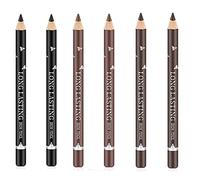 Go Ho 6 PCS Eyebrow Eyeliner Pencil Set,Easy to Color Waterproof Eye Brow Pencil,Professional Long-lasting Eye Liner Makeup Brow Tint Pen,3 Colors(Black,Light Brown,Dark Brown)