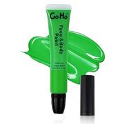 Go Ho Amazon Green Face Paint Cream Washable(0.85oz),St Patricks Day Accessories,Water Based Body Paint Wand with Cushion Applicator for Halloween Cosplay Grinch Costume SFX Makeup