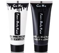 Go Ho Black and White Cream Face Body Paint,Water Based White Zombie Skeleton Clown Face Painting for SFX Cosplay Costumes Festivals Halloween and Day of the Dead Makeup