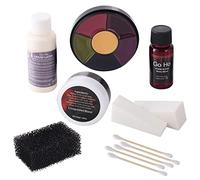 Go Ho Liquid Latex,Bruise Colour Wheel and Fake Blood Kit for Fake Scars Wounds Burns,Halloween Zombie Skeleton Clown SFX Makeup Face Body Paint with Stage Blood Coagulated Blood Gel and Sponges