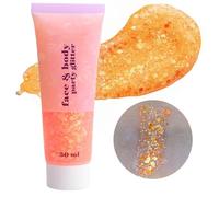 Go Ho Orange Body Glitter Gel,Singer Concerts Orange Face Glitter Makeup,Holographic Long Lasting Chunky Sequins Glitters for Eye Lip Hair Nails,Festival Rave Accessories,52g