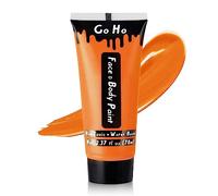 Go Ho Orange Cream Face Body Paint(2.37oz,70ml),Water Based Face Paint,Orange Makeup Face Painting Kit for Kids Party SFX Cosplay Costumes Festivals Halloween Makeup