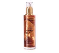 Go Ho Shimmer Body Oil,Moisturizing Light Shimmer Glow Illuminator,Non-sticky Body Luminizer Liquid Highlighter Makeup Your Skin,Smooth Liquid Spray Summer Body Illuminator (2.8 Fl Oz,#3 Bronze Gold)