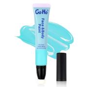 Go Ho Teal Face Paint Cream Water Based Washable Foundation(0.85oz),Teal Body Paint Wand with Cushion Applicator for Halloween Cosplay SFX Makeup