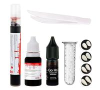Go Ho Vampire Makeup Kit: 4 Pairs of Vampire Teeth (4 Sizes) + Fake Blood Spray + Stage Blood + Tweezer - Halloween SFX Cosplay