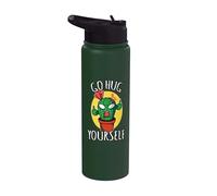 Go Hug Yourself Funny Succulent Sarcastic Humor Cactus Stainless Steel Insulated Water Bottle