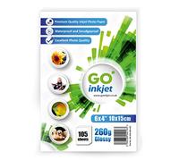 Go Inkjet Glossy Photo Paper 6x4 100 Sheets, 260 GSM for HP, Canon, Epson and Inkjet Printers to Print Photographs and Brochures