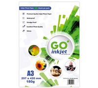 Go Inkjet Glossy Photo Paper A3 100 Sheets, 180 GSM for HP, Canon, Epson and Inkjet Printers to Print Photographs and Brochures